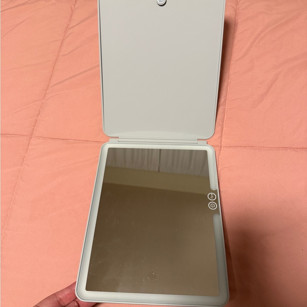 Elegant White Makeup Mirror with LED